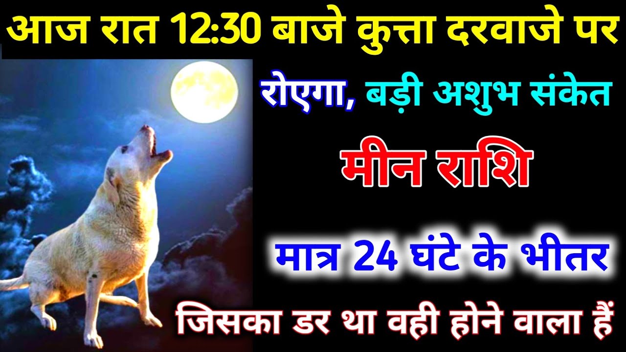 मीन राशि वालों आज रात 12:30 बजे कुत्ता दरवाजे पर रोएगा बड़ी अशुभ संकेत 24 घंटे के अंदर | Meen 