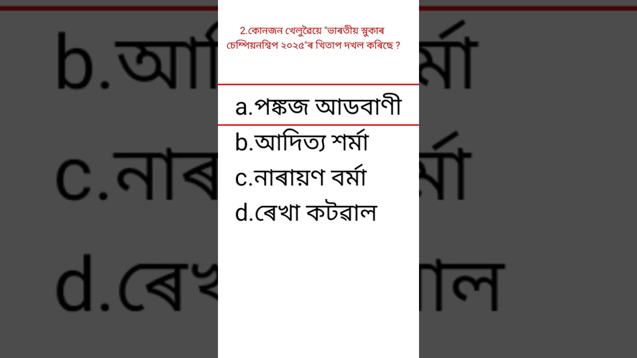 Current Affairs Questions for Assam Police and ADRE exam/Important Questions.