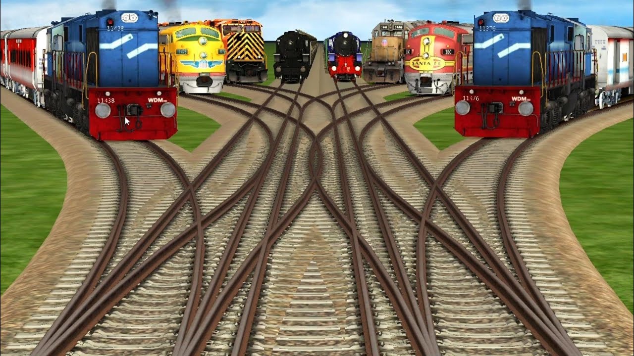 TODAY TRAINS CROSSING BEY BUMPY RAILRAOD JUNCTION / Diamond Railraod / Trains Crossing Tracks 