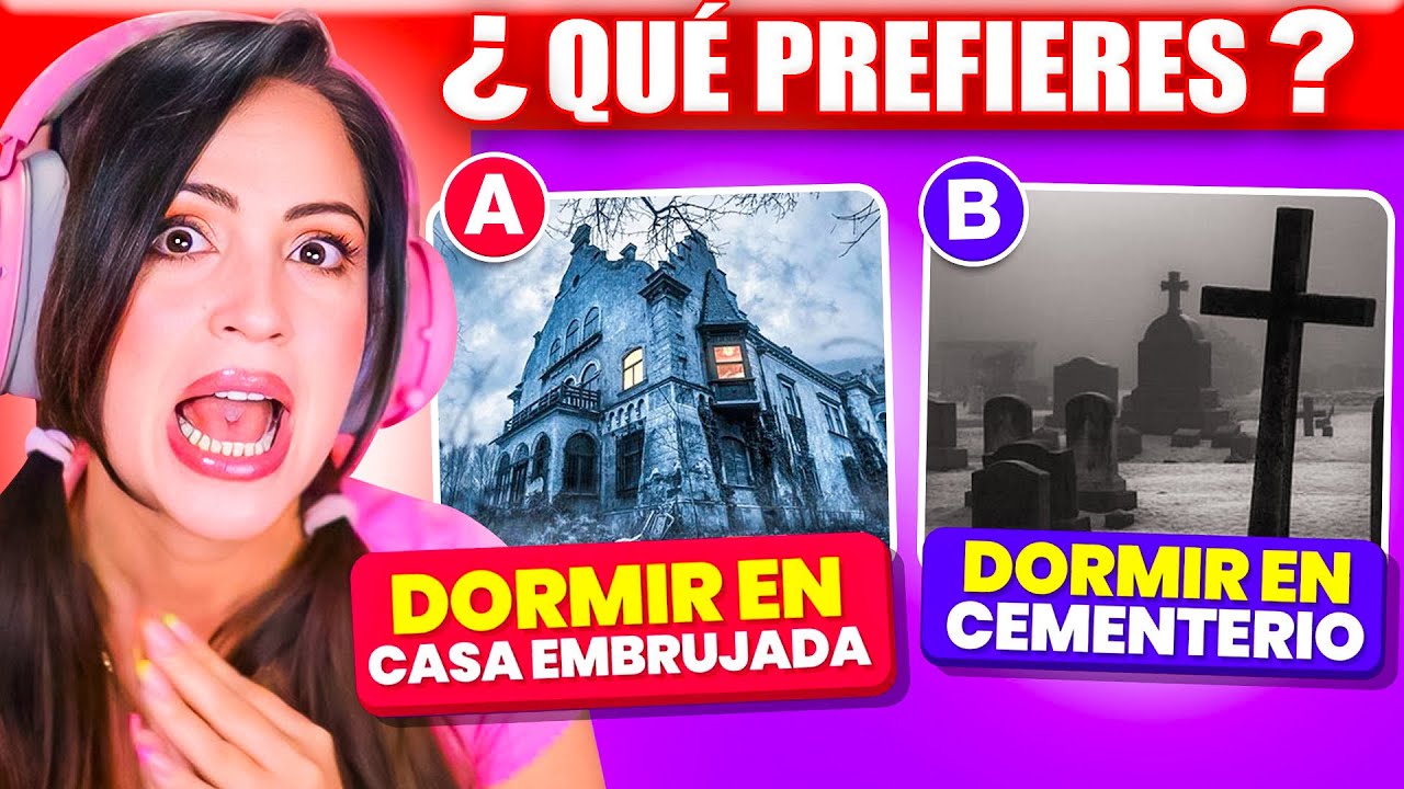 DORMIR en CASA EMBRUJADA o  CEMENTERIO? 😱 REPONDE ESTAS PREGUNTAS IMPOSIBLES 😅 Sandra Cires Play