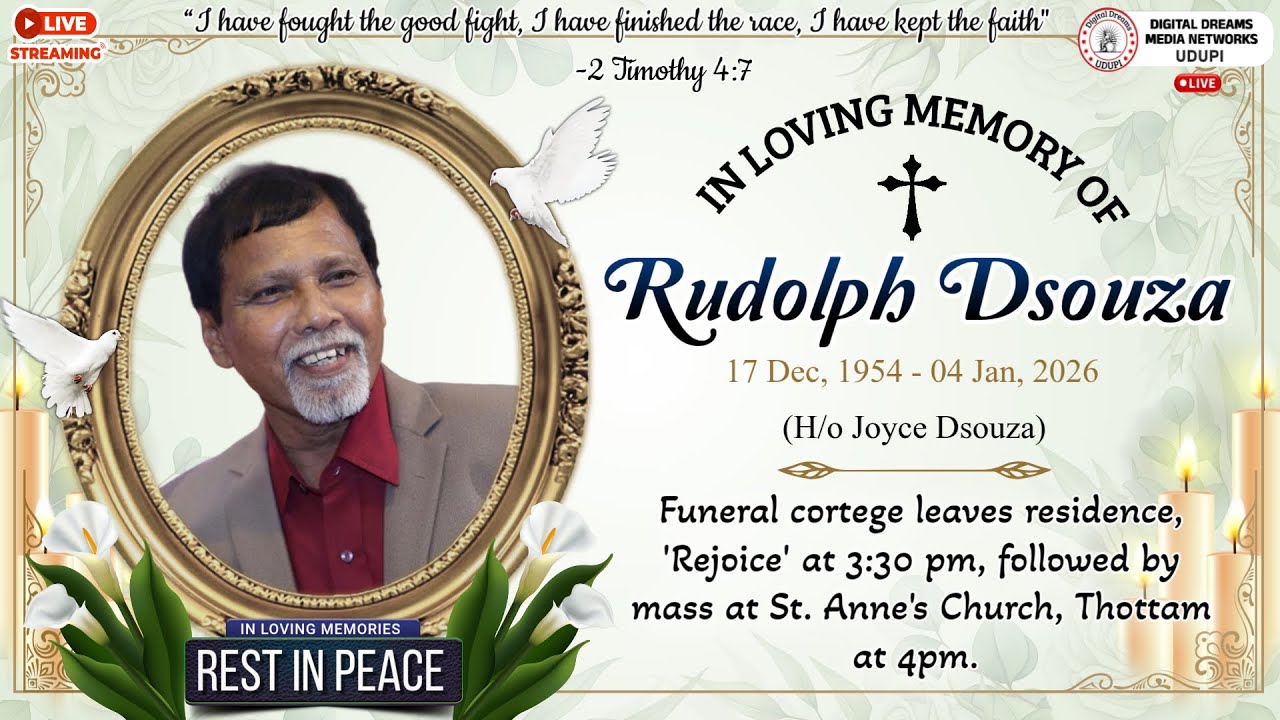 Final Journey of Rudolph Dsouza | St. Anne’s Church, Thottam | 06.01.2026