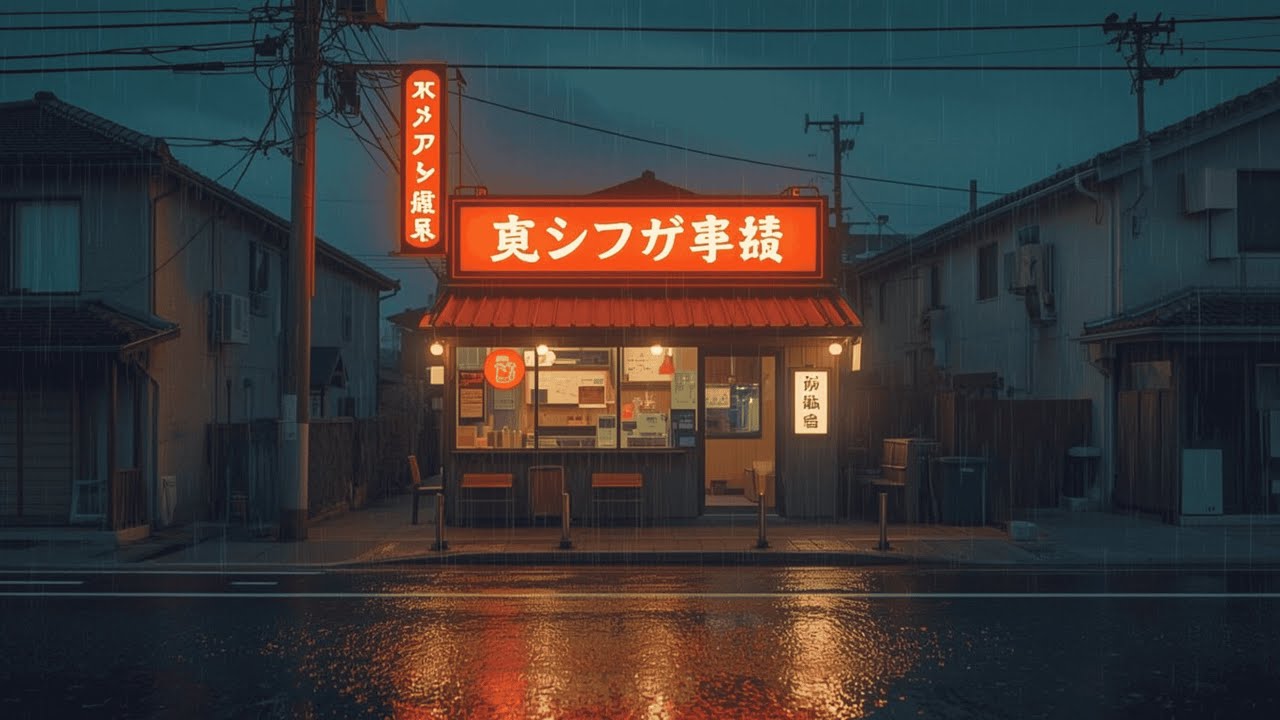 Quiet Rainy Streets of Japan | Cozy Ramen Shop Ambience (Live)