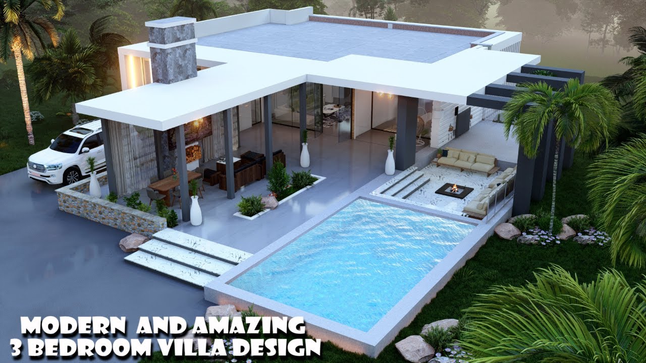 3 Bedroom Bungalow House Floor Plan/Flat roof house Design/ Modern Bungalow