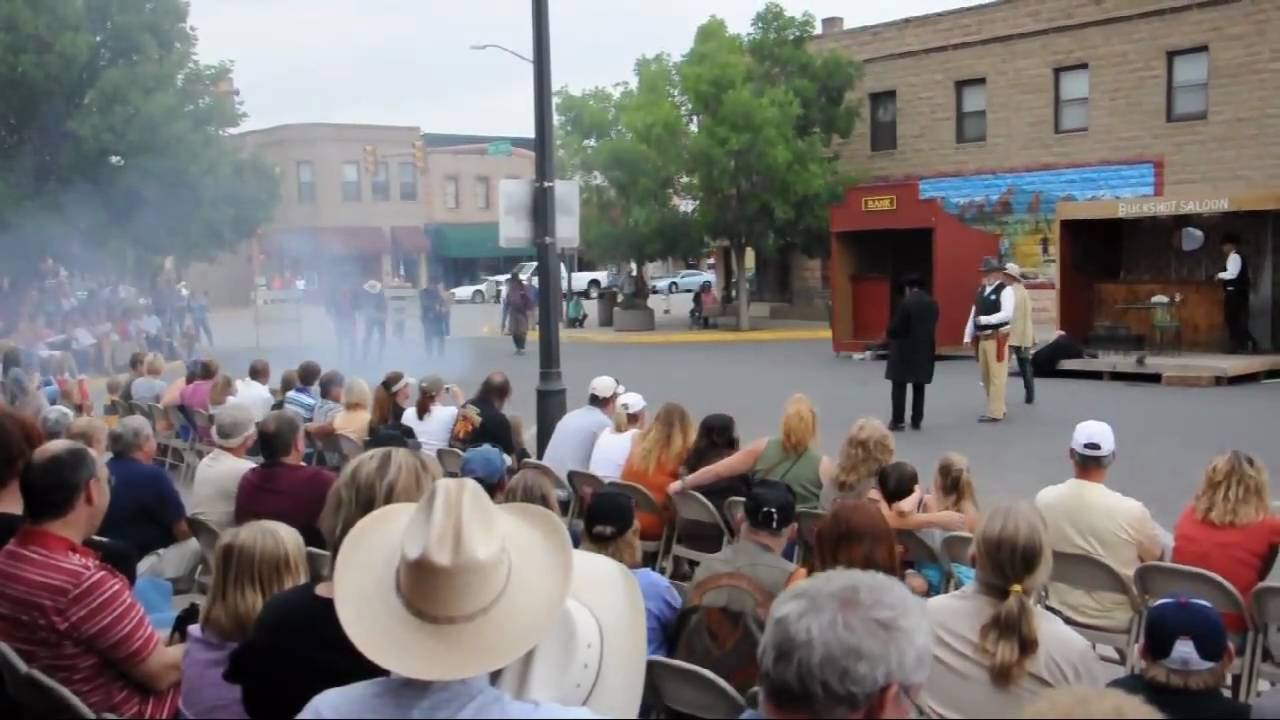 Gunfight in the streets of Cody, Wyoming