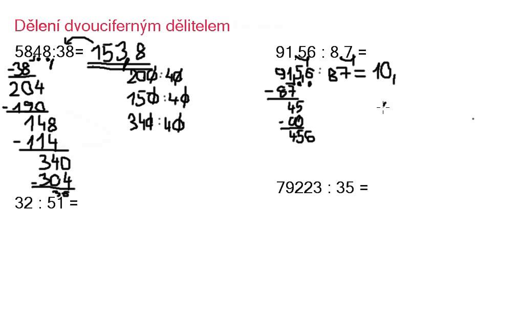 Dělení dvojciferným dělitelem