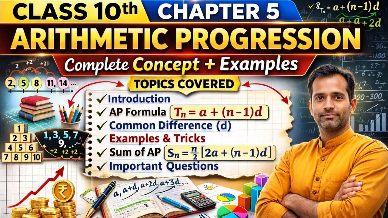 Class 10th Arithmetic Progressions One Shot 🔥 | Class 10 Maths Chapter 5| Class-1 @uniqueparai