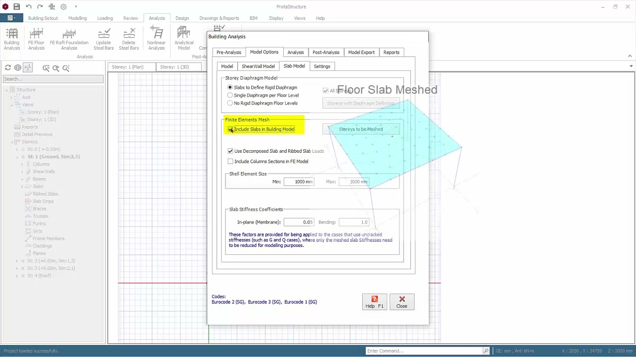 13 Analysis Model Options, Rigid Zone, Slab Model