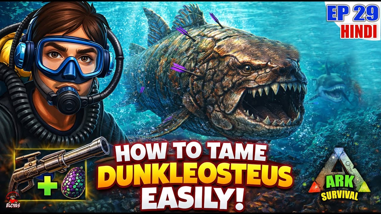 How to Tame Dunkleosteus Easily! | ARK Survival Evolved Hindi The Island Ep29 