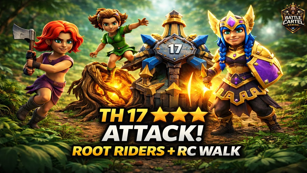 TH17 RC Walk + Root Riders 3 Star Attack | Clash of Clans
