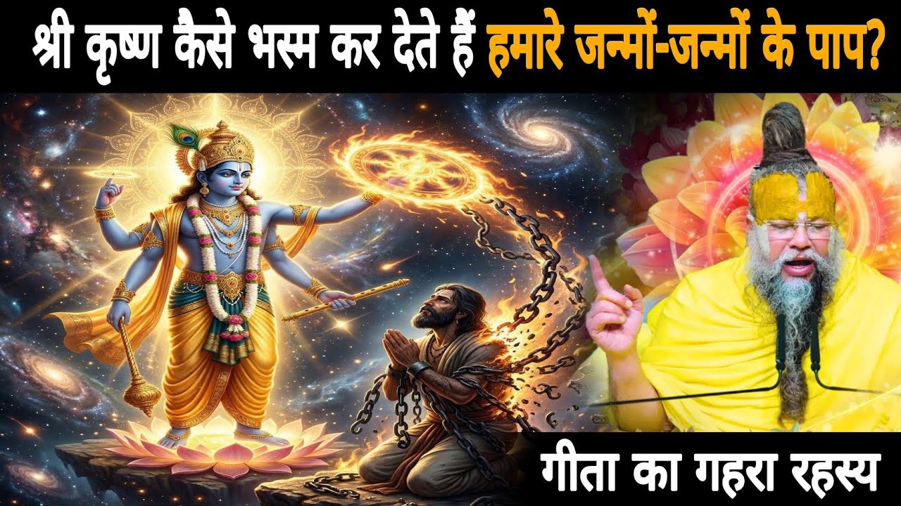 गीता का गहरा रहस्य - श्री कृष्ण कैसे भस्म कर देते हैं हमारे जन्मों-जन्मों के पाप?