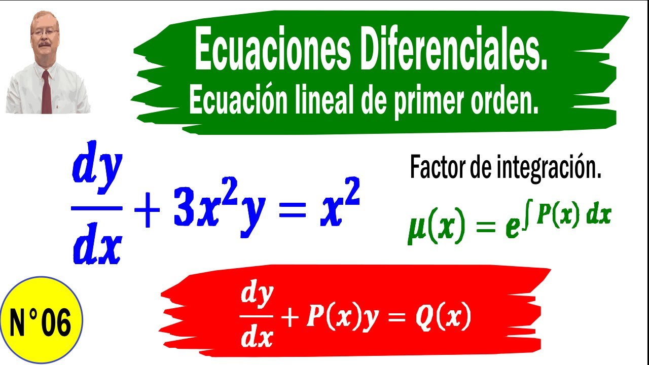 Ecuaciones Diferenciales, lineales de primer orden.    dy/dx+3x^2 y=x^2
