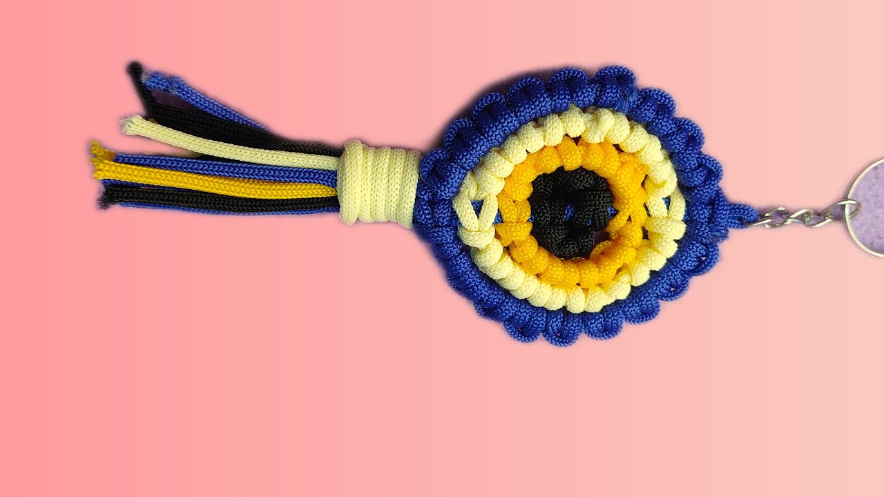 Easy Macrame Evil Eye Keychain 🧿 Live keychain tutorial
