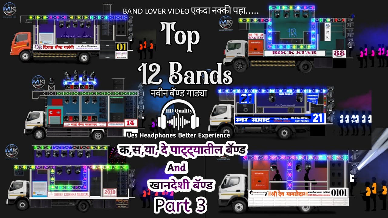 Top 12 Band In Maharashtra | band editing animation video 2025 | खानदेशी व क,स,मा,दे तील बॅण्ड...