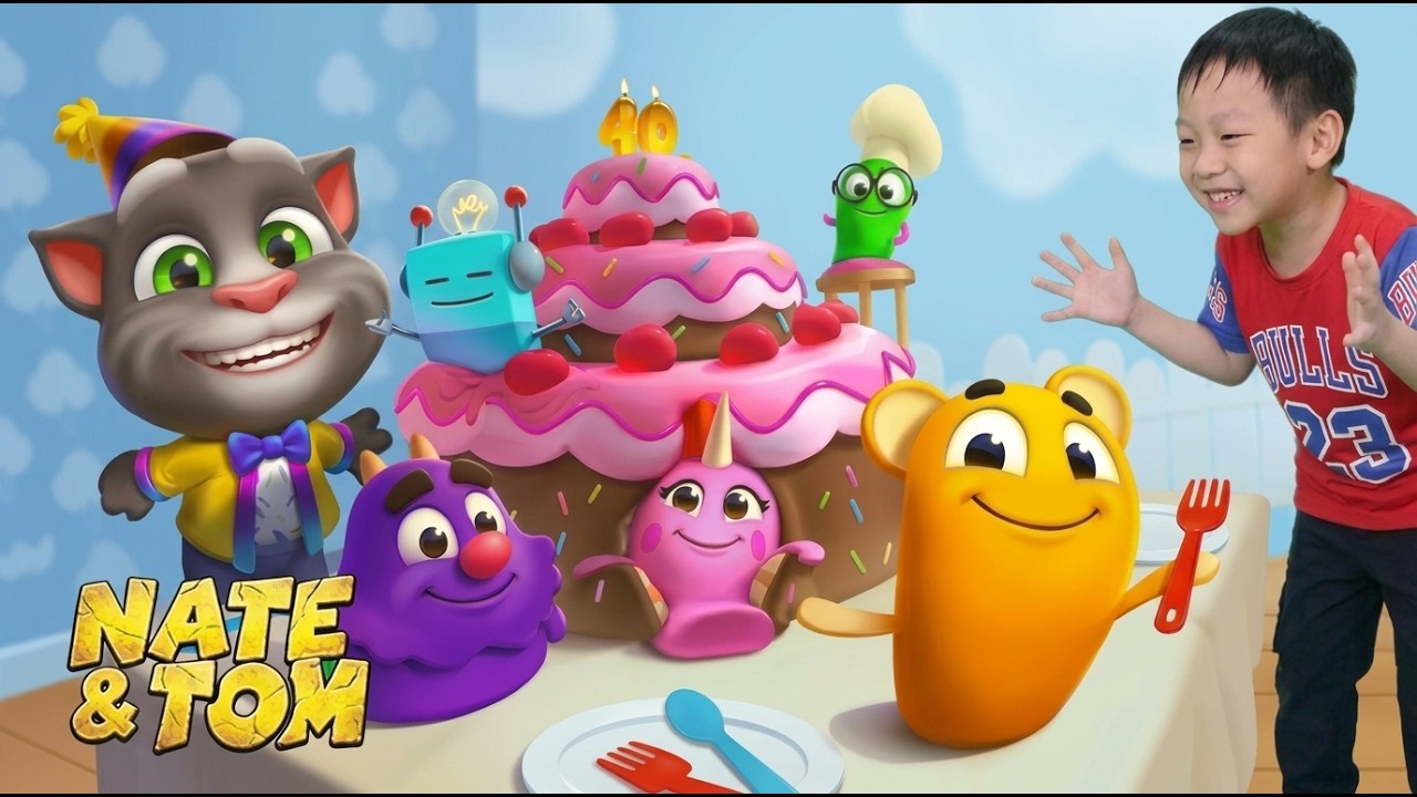 Pets Birthday Song | Last Minute Birthday Prep 😱🎂🎉 for My Talking Tom 2 and more Nate stories