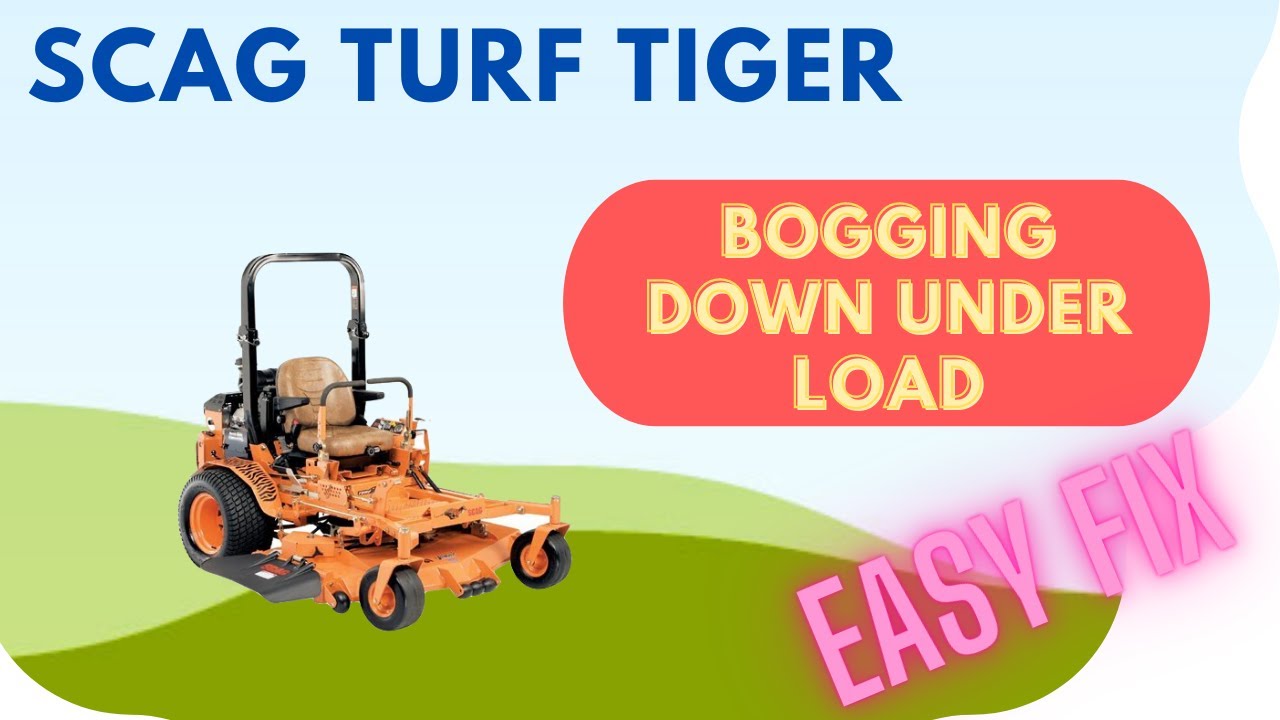 Scag Turf Tiger mower troubleshooting - bogging down, dying when engaging blades - EASY DIY fix