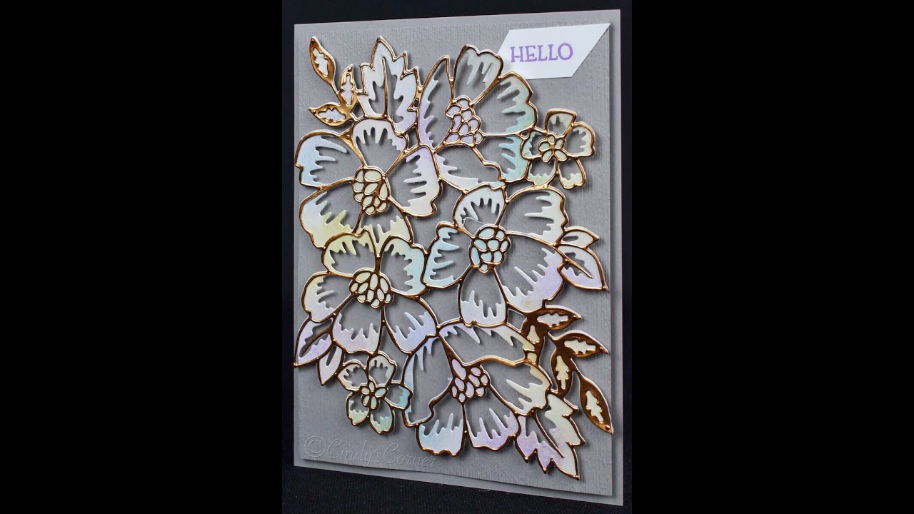 Pretty Hello Card using Dies and Sponging Technique
