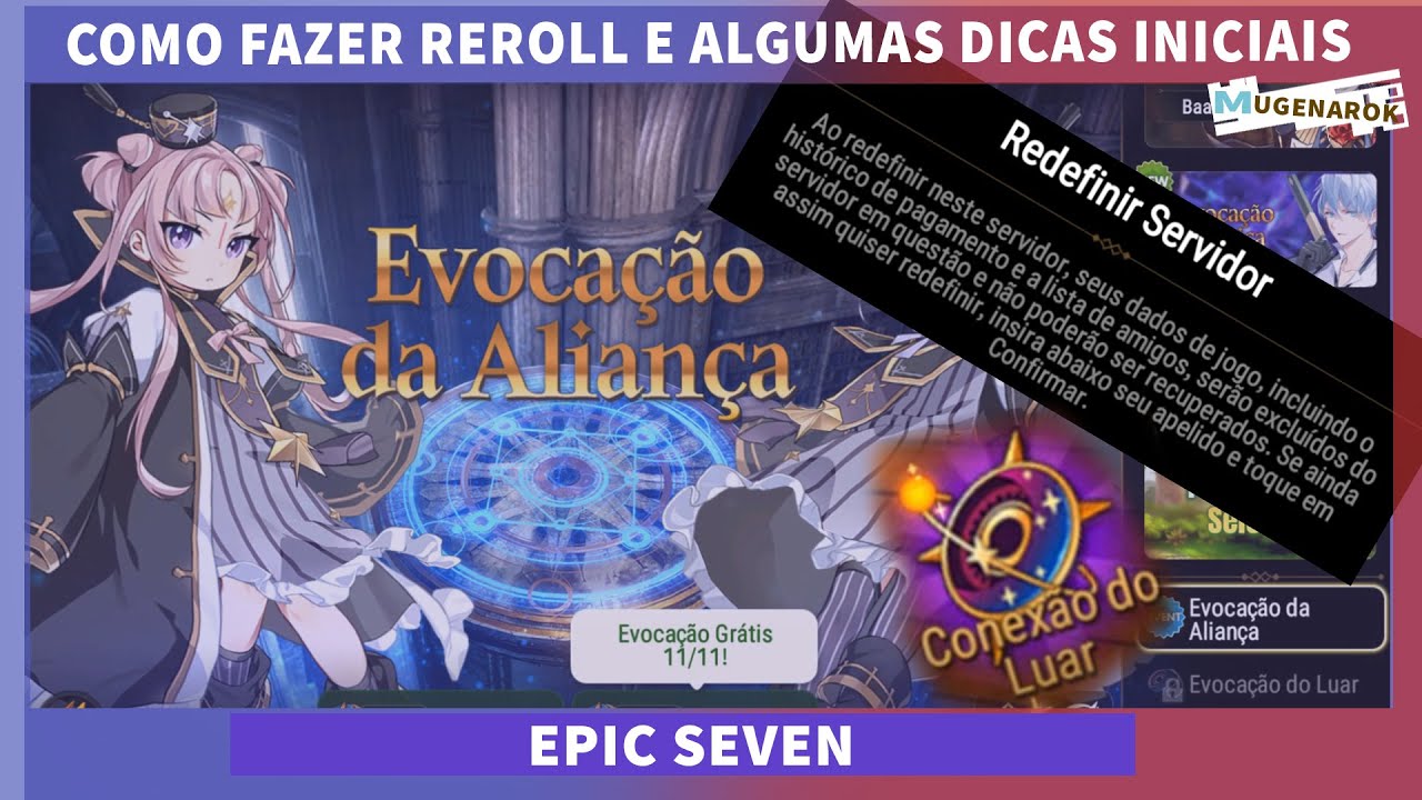 INICIO: REROLL - SUMMONS E CONEXÃO DO LUAR - EPIC SEVEN - PARTE 1