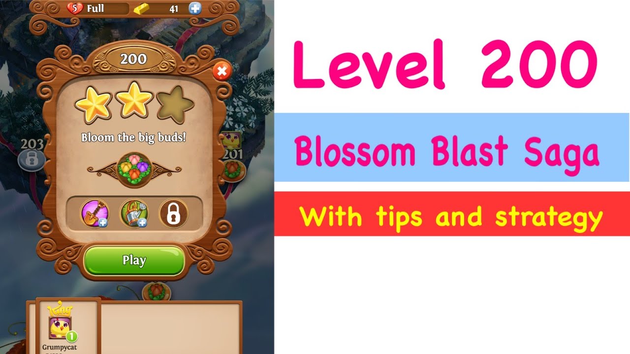 Blossom Blast Saga Level 200 No Boosts Tips and Strategy Gameplay Walkthrough