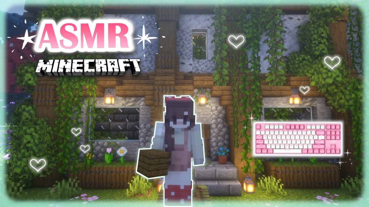 Minecraft ASMR ♡ – Finishing My House 🌿 Whispered Gameplay & Keyboard Sounds 🌙