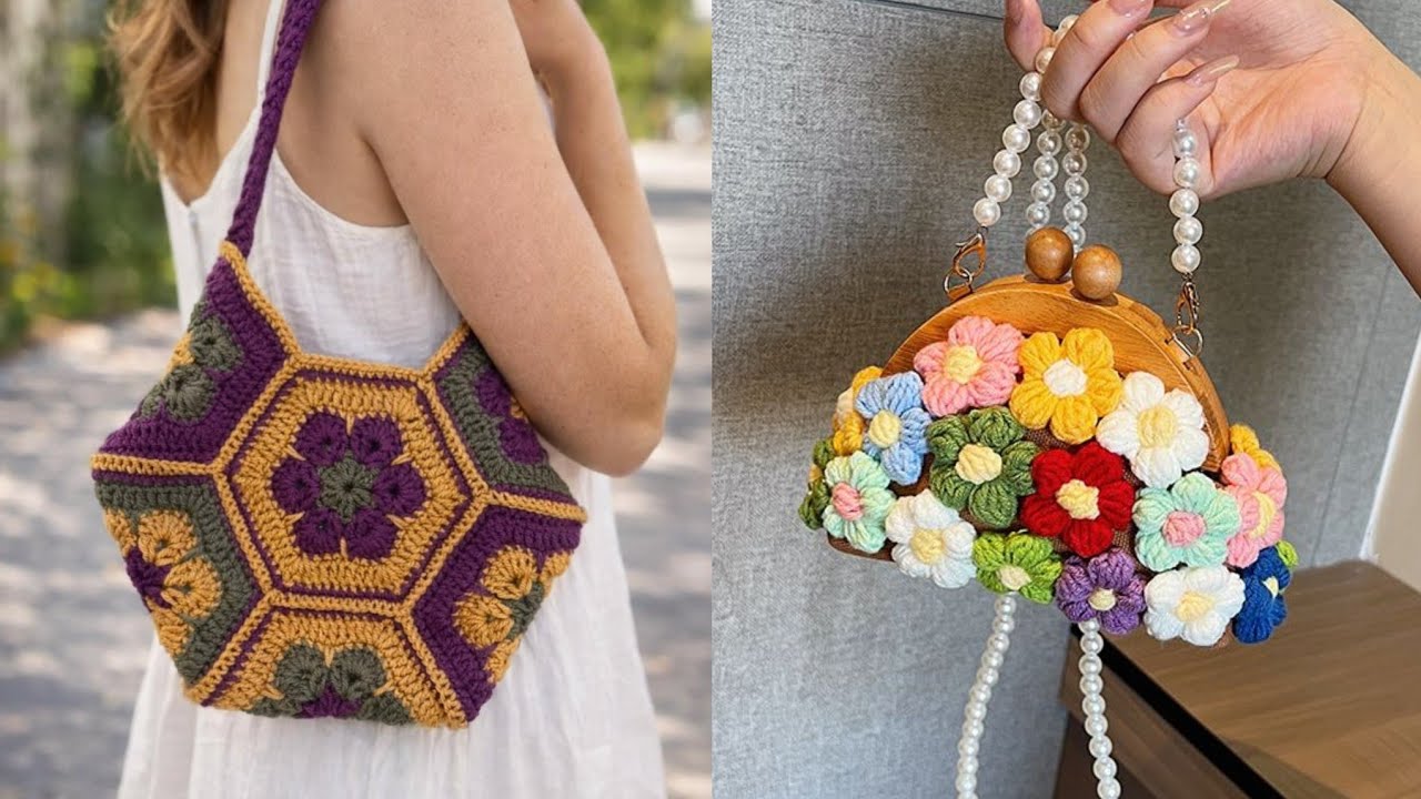 Most# Beautiful Free Crochet Patterns Crochet 🧶 Handbags Embroidery #Designs For Girls 