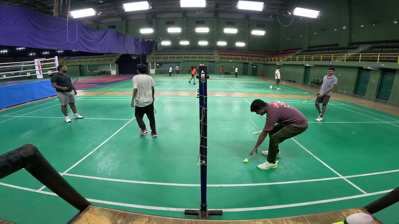 Playing Badminton doubles in Neharu indoor stadium shivamogga : 05/01/26