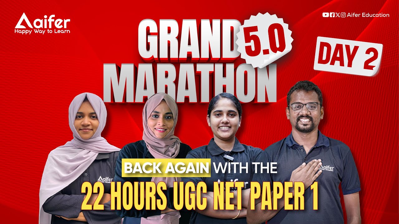 UGC NET Paper 1 Grand Marathon Day - 2 | June 2025 | UGCNET / JRF / PhD | Aifer Education