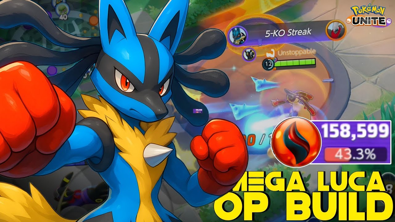 MEGA LUCARIO LOOKS AWESOME WITH THIS OP BUILD 😲 | POKEMON UNITE