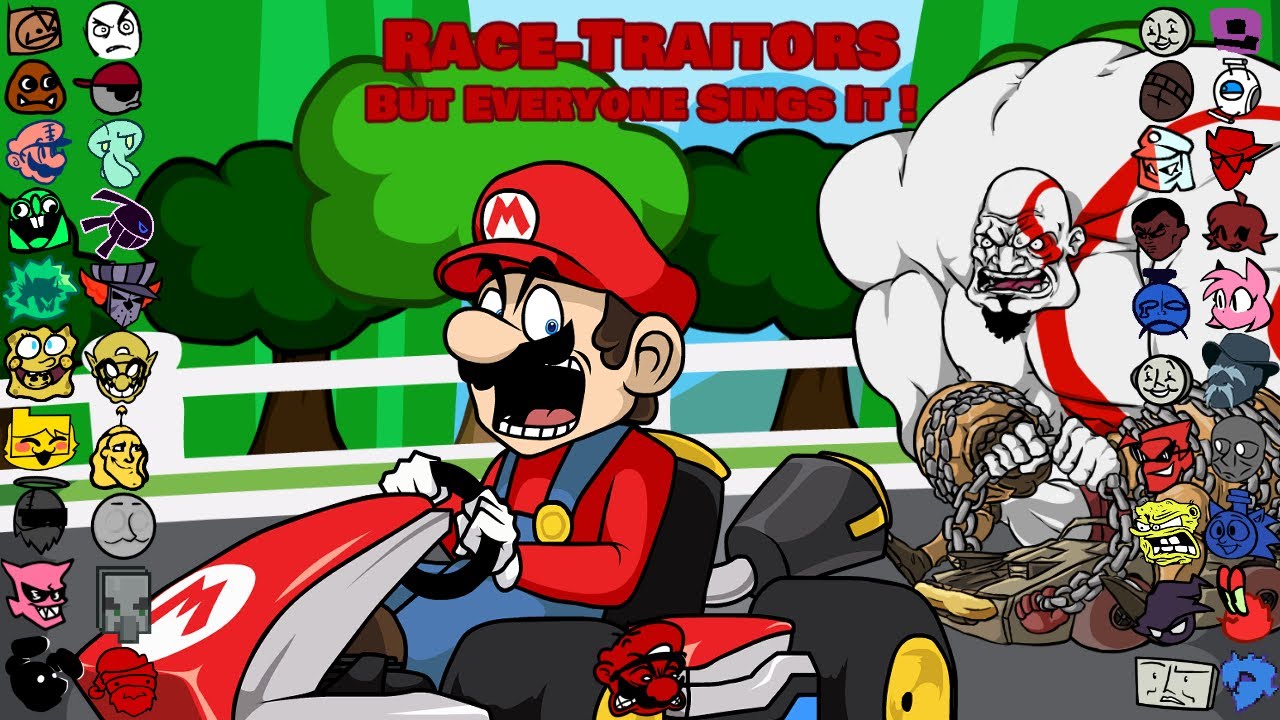 RACE-TRAITORS but everyone sings it ! - Mario's Madness BETADCIU Remake !!