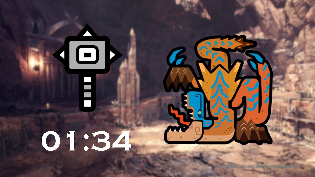 Tigrex Solo - Hammer 01:34 | MHW Iceborne | Special Arena - Freestyle