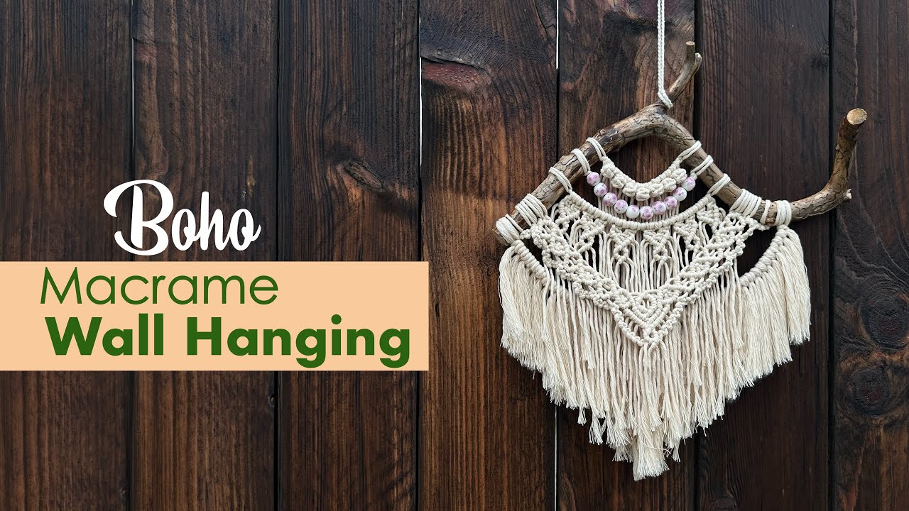 DIY:  Boho Macrame Wall Hanging Tutorial / HOW TO DECORATE FANCY DRIFTWOOD (relax music)