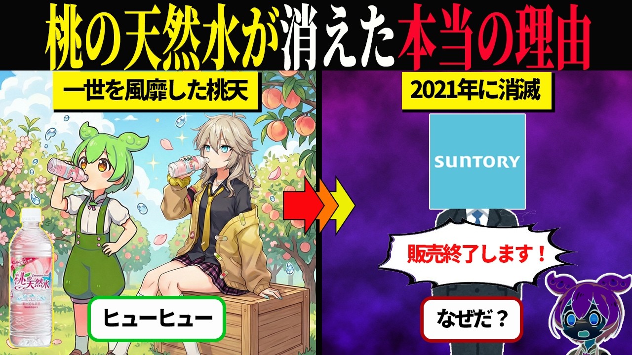 かつて一世を風靡した桃の天然水は、なぜ販売終了となったのか？【ずんだもん＆ゆっくり解説】