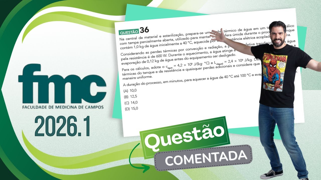 Vestibular FMC 2026.1 - QUESTÃO 36 - Na central de material e esterilização, prepara-se um banho ...