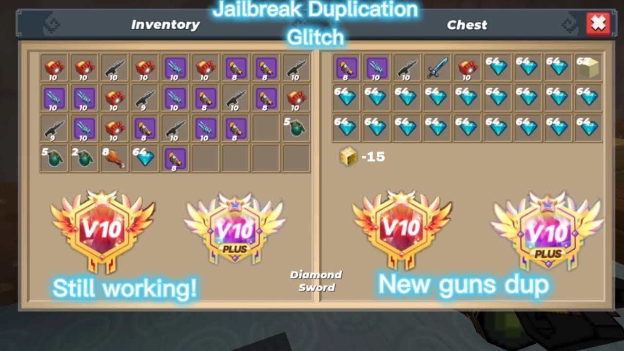 Duping new guns and giveaway them in jailbreak🤑🤑🥰 to noobs | Blockman Go | verstion 2.36.2 |