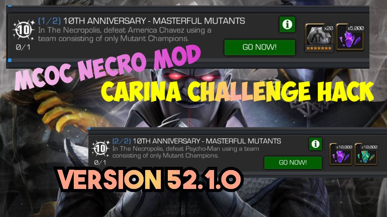 Mcoc mod apk | necro hack | 52.1.0 | Marvel contest of champions hack | carina challenge hack