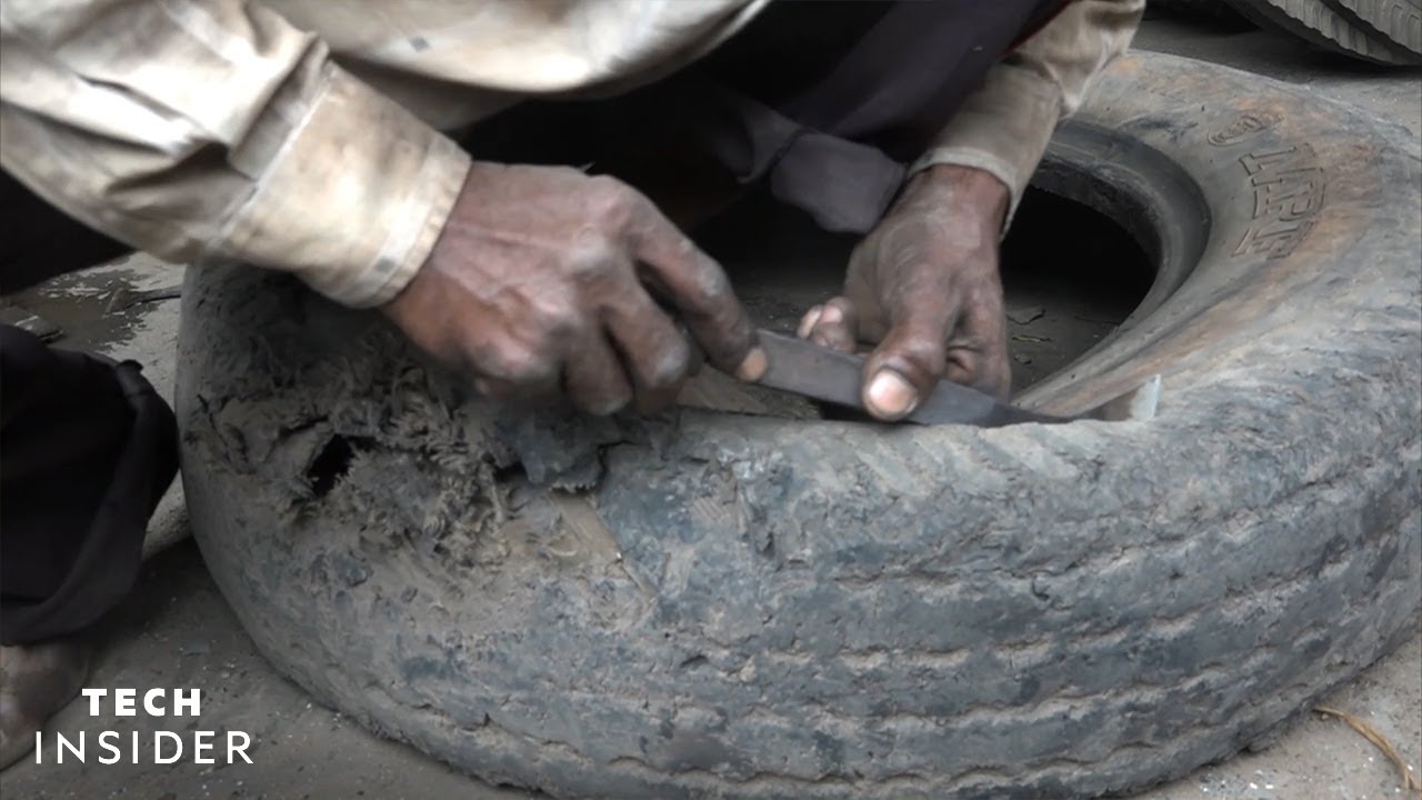 Tire Scraps Are Made Into Shoes In India, The Country's Biggest Recipient Of Tire Waste