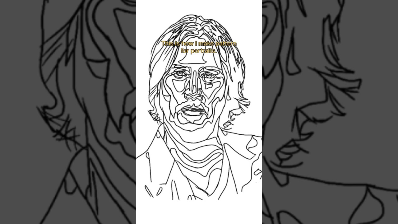 How to draw pattern for portrait #art #embroidery