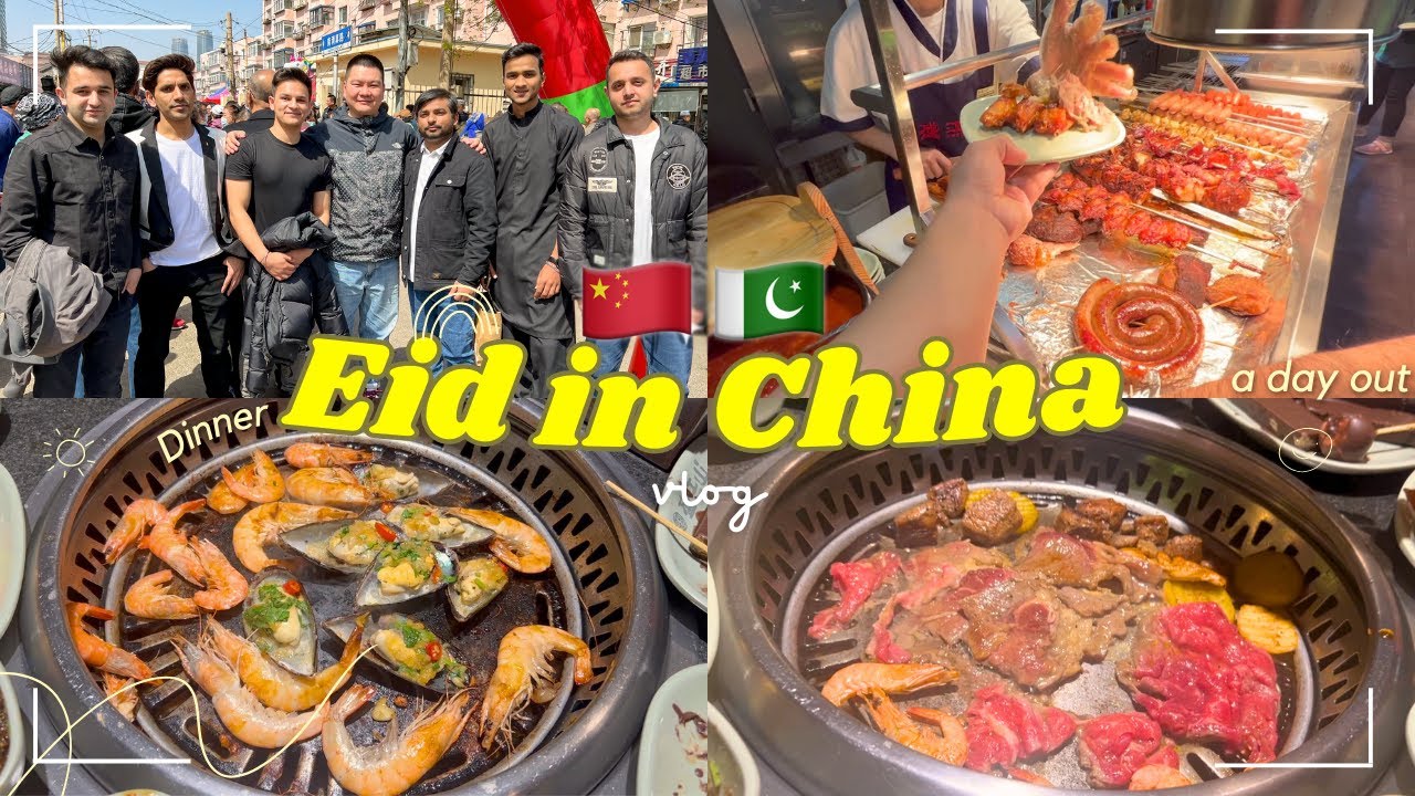 Eid in China 🇨🇳 | Eid Mubarak ♥️ | Eid Dinner at South Korean Buffet in China vlog