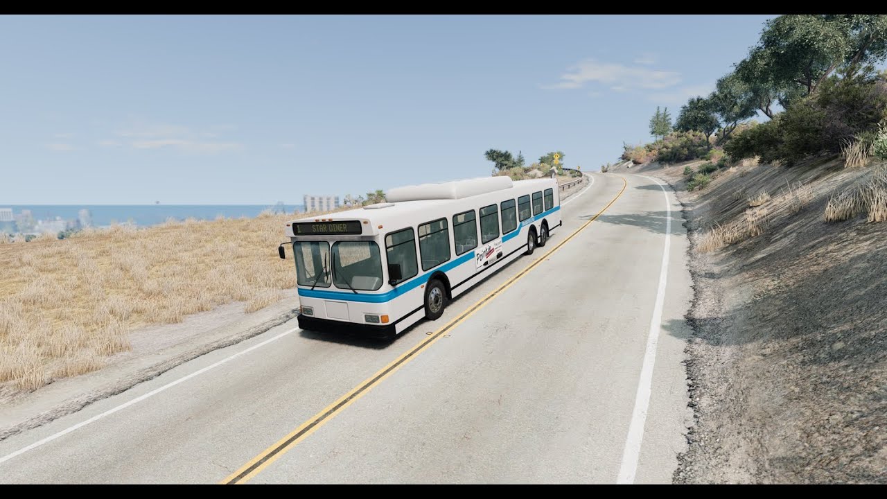 Beamng.drive 45' CNG powered bus on west coast route 1