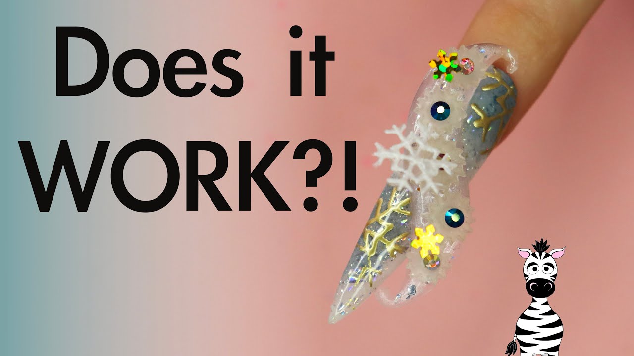 CRAZY Moving Snowflakes with GEARS Acrylic Nail Art Tutorial | Madam Glam Advent Calendar