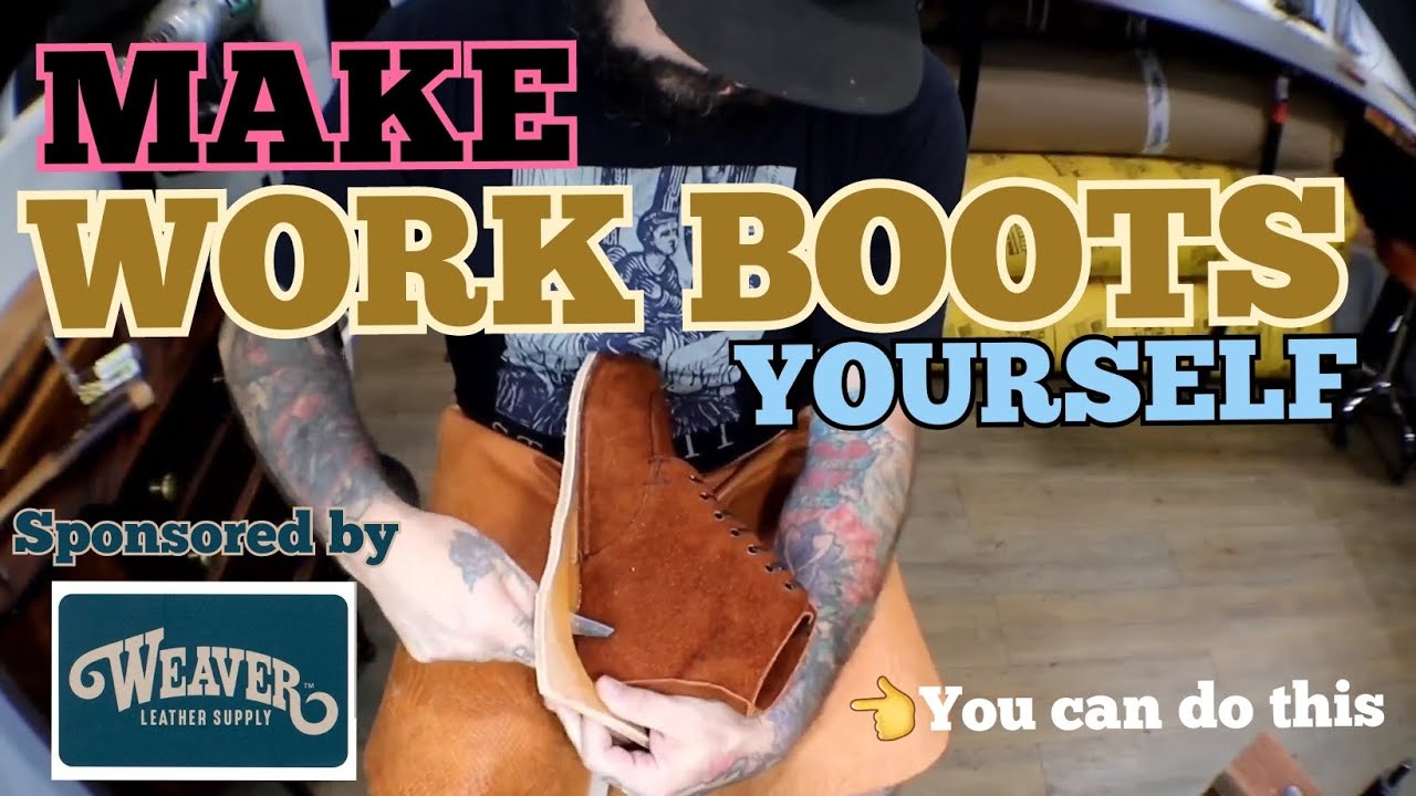 Crafting HANDMADE leather WORK BOOTS with a Twist 🤯 DIY Leathercraft