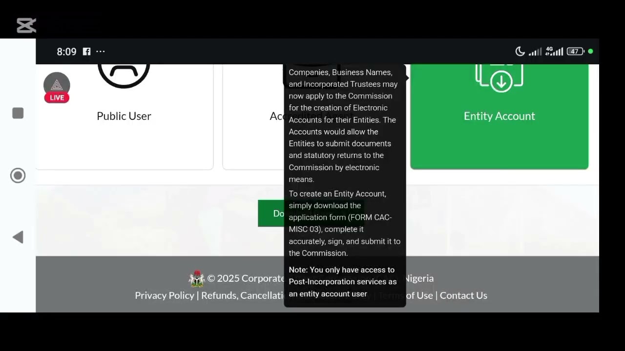 HOW TO USE CAC PORTAL WITHOUT AGENT DETAILS. REGISTRATION & POST INCORPORATION.