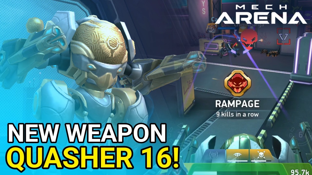New weapon Quasher 16 gameplay - Redd Mech Arena