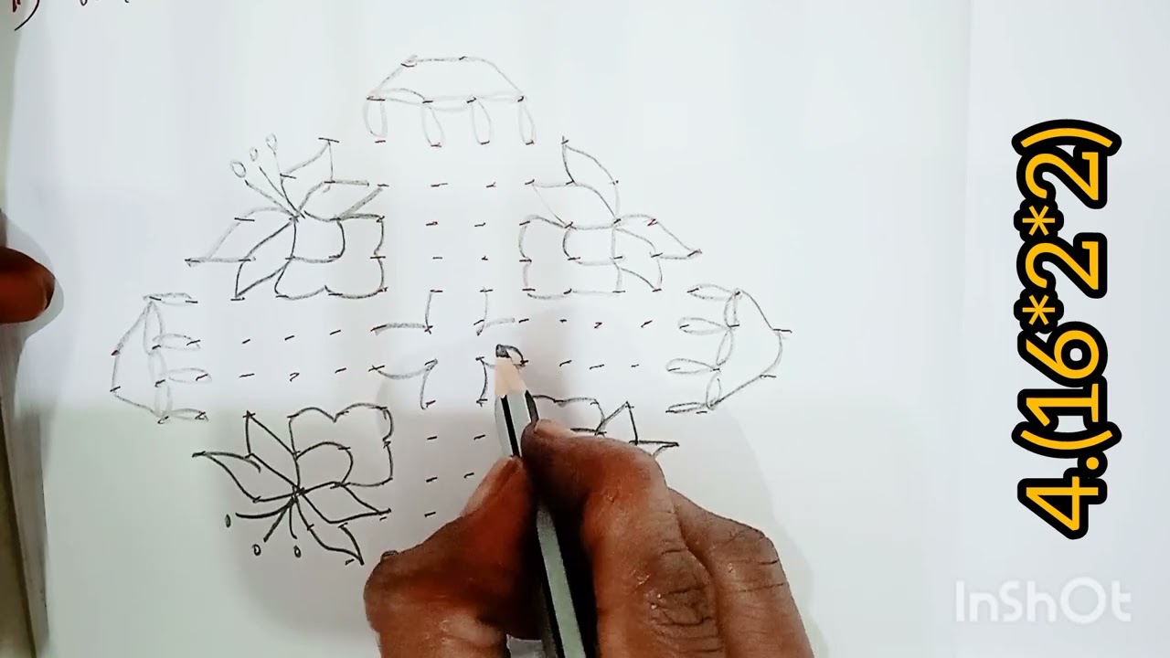 #16* rangoli #❤️🛕 సీతకొకచిలుక,తామరపువ్వు,కూజ,పావురాలు,ఇలా 👉16 చుక్కలతో 8రకాల మన వాకిలి ముగ్గు 👌