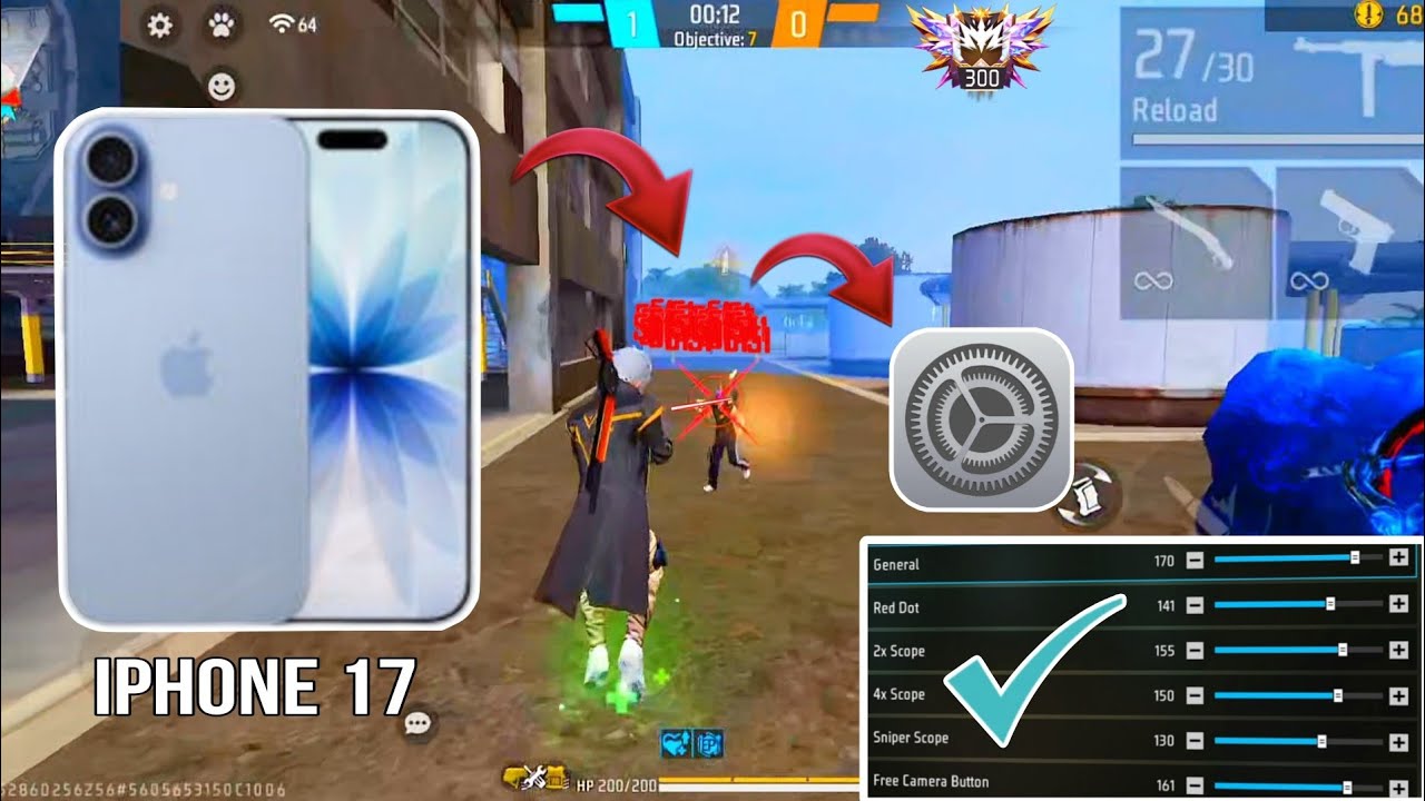 iphone 17 free fire sensitivity settings ⚙️ l iphone 17 free fire headshot settings ⚙️