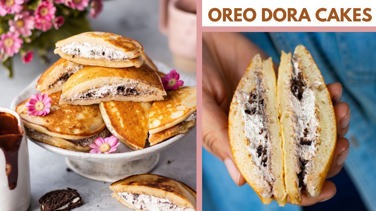 COOKIES AND CREAM DORA CAKES | HOW TO MAKE EGGLESS DORA CAKES | EGGLESS OREO DORAYAKI RECIPE