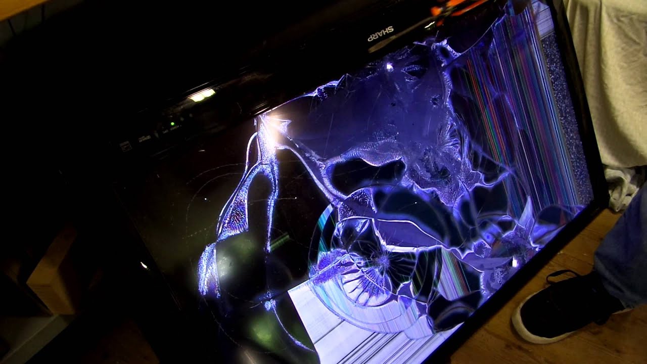 Destroying a broken Sharp Aquos LCD TV