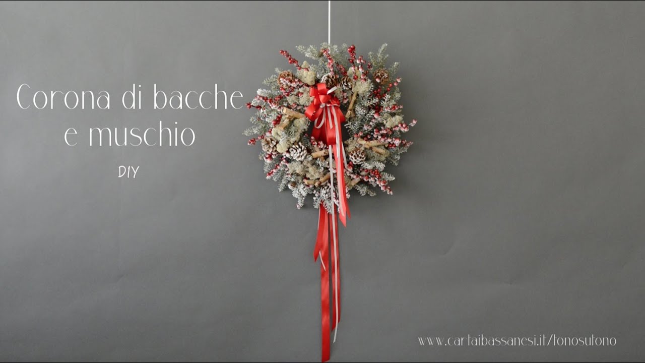 Tutorial TonoSUTono - Corona di bacche e muschio