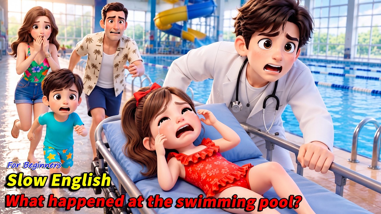 🔴 LIVE 24/7 | What Happened at the Swimming Pool? 😱 | Safety & Daily Life | Slow English (A2)