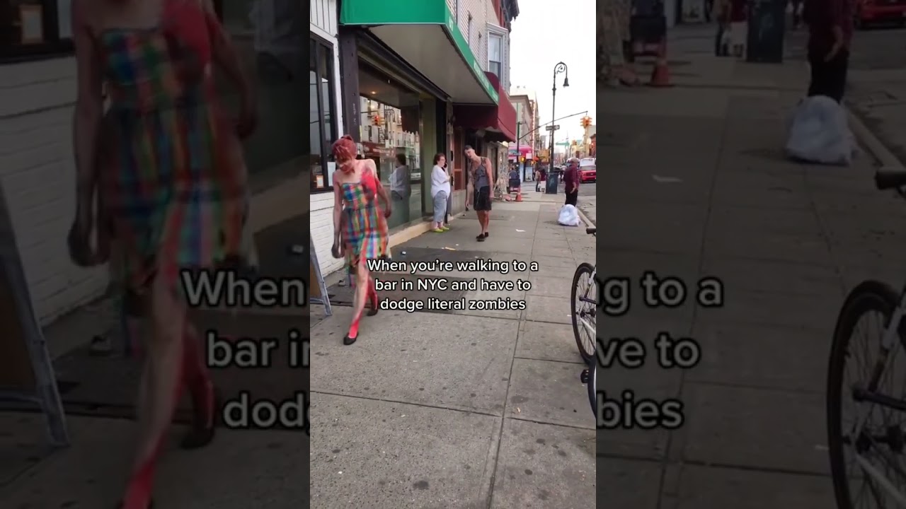 Dodging real zombies in Brooklyn, NYC #nyc #zombiesurvival