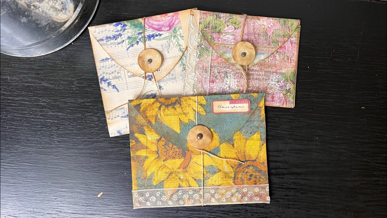 Napkin Envelopes | Junk Journal Tutorial | Junk Journal Ideas Using Napkins